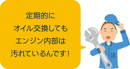 定期的にオイル交換してもエンジン内部は汚れているんです！